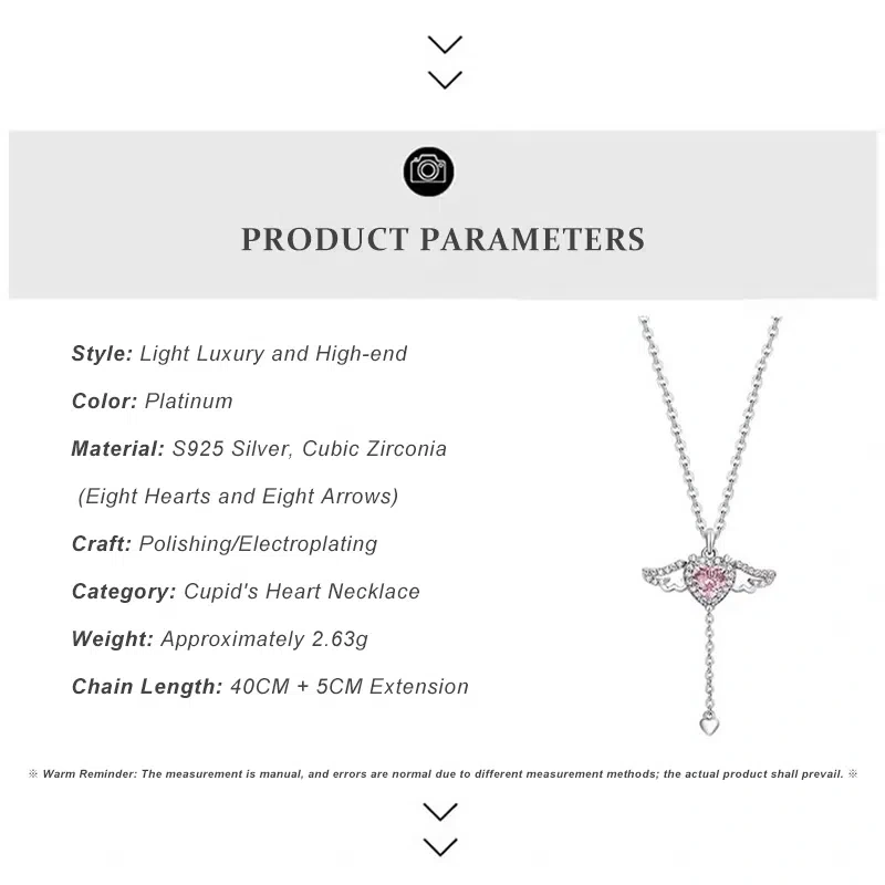 Heart-Fluttering Moving Wings Necklace, S925 Silver Women's Clavicle Chain, Valentine's Day Gift