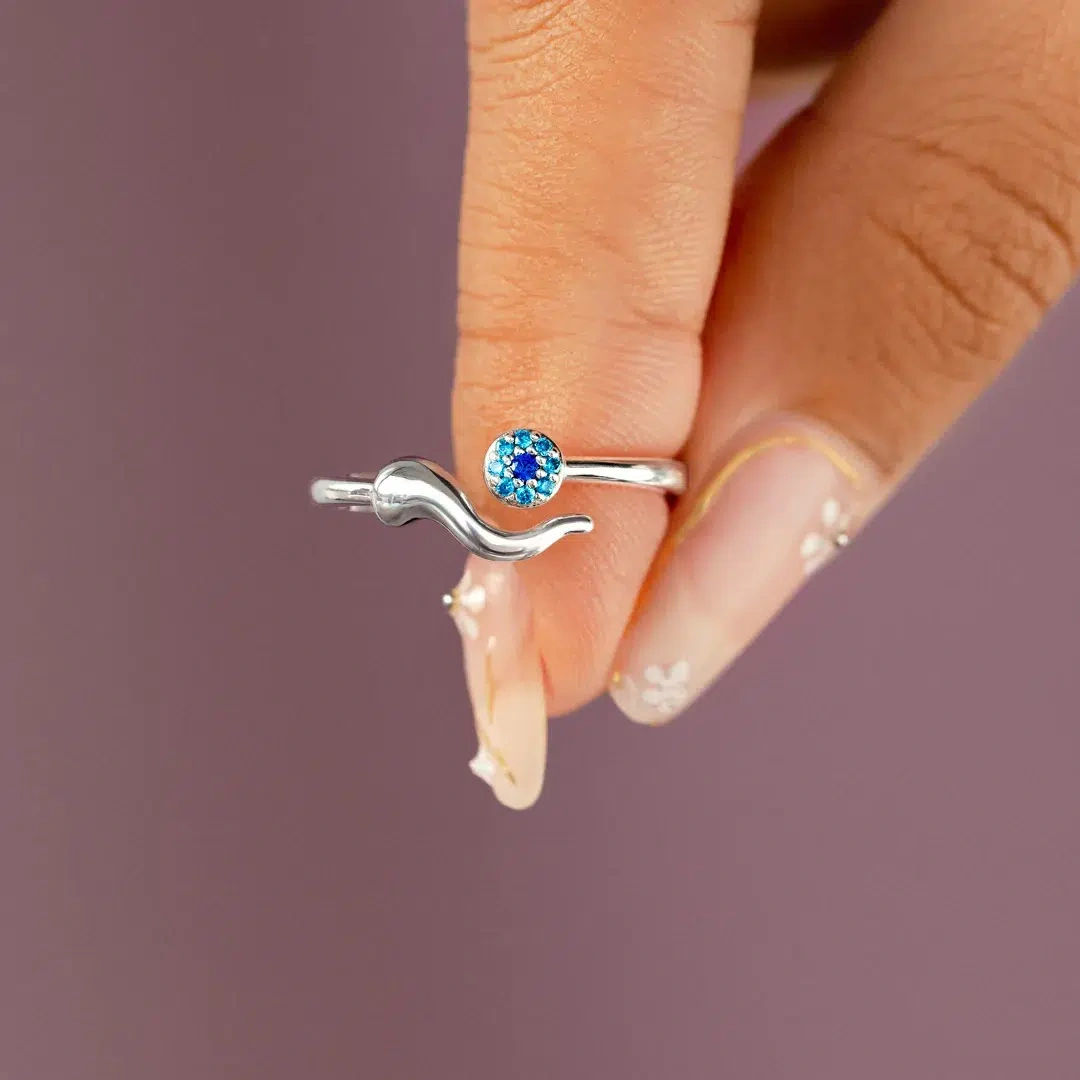 Evil Eye Ring, S925 Sterling Silver, Personalized Guardian Ring, Cool Women's Ring