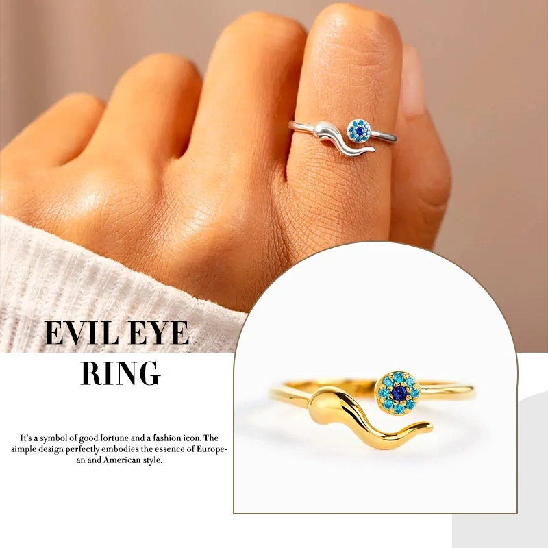 Evil Eye Ring, S925 Sterling Silver, Personalized Guardian Ring, Cool Women's Ring