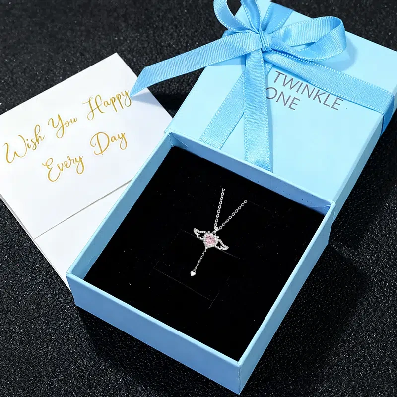 Heart-Fluttering Moving Wings Necklace, S925 Silver Women's Clavicle Chain, Valentine's Day Gift