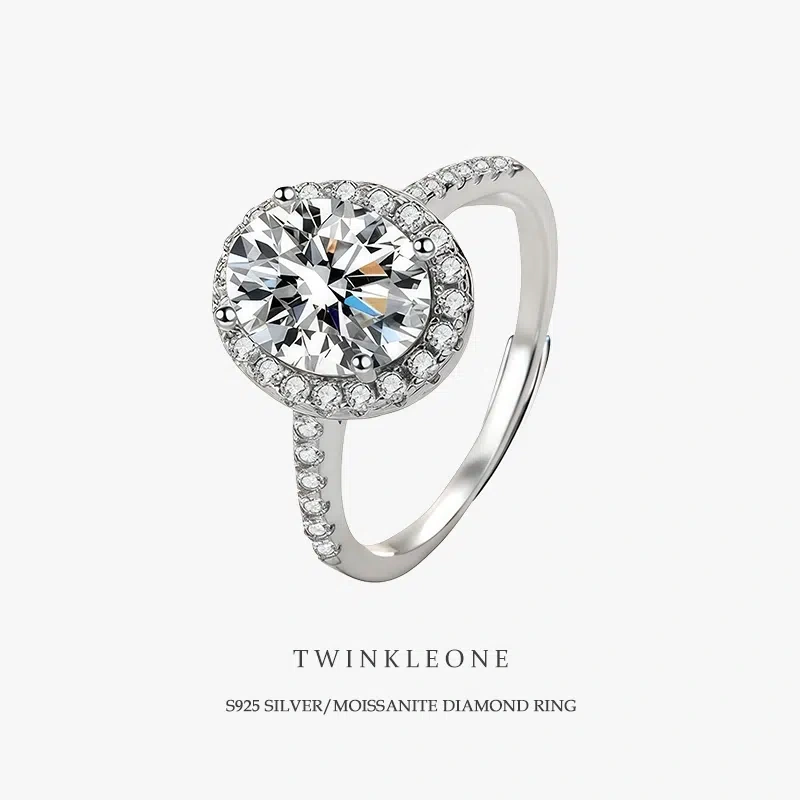 Fearless Spirit Moissanite Ring | 1-Carat Pigeon Egg Open Ring in 925 Silver