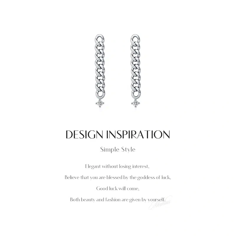Moissanite Stud Earrings 925 Silver | Interwoven Chain for Unbreakable Bonds