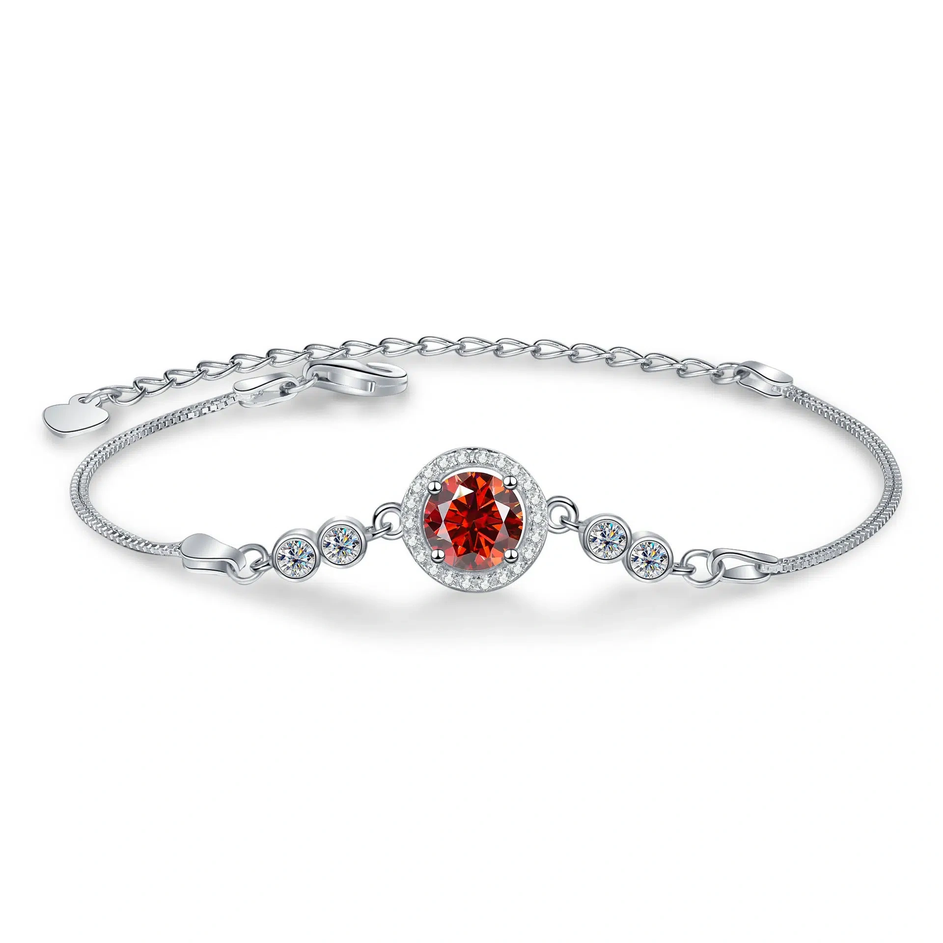 Shimmering Moissanite  Bracelet - 925 Silver, Nickel-Free, Three-Stone Design