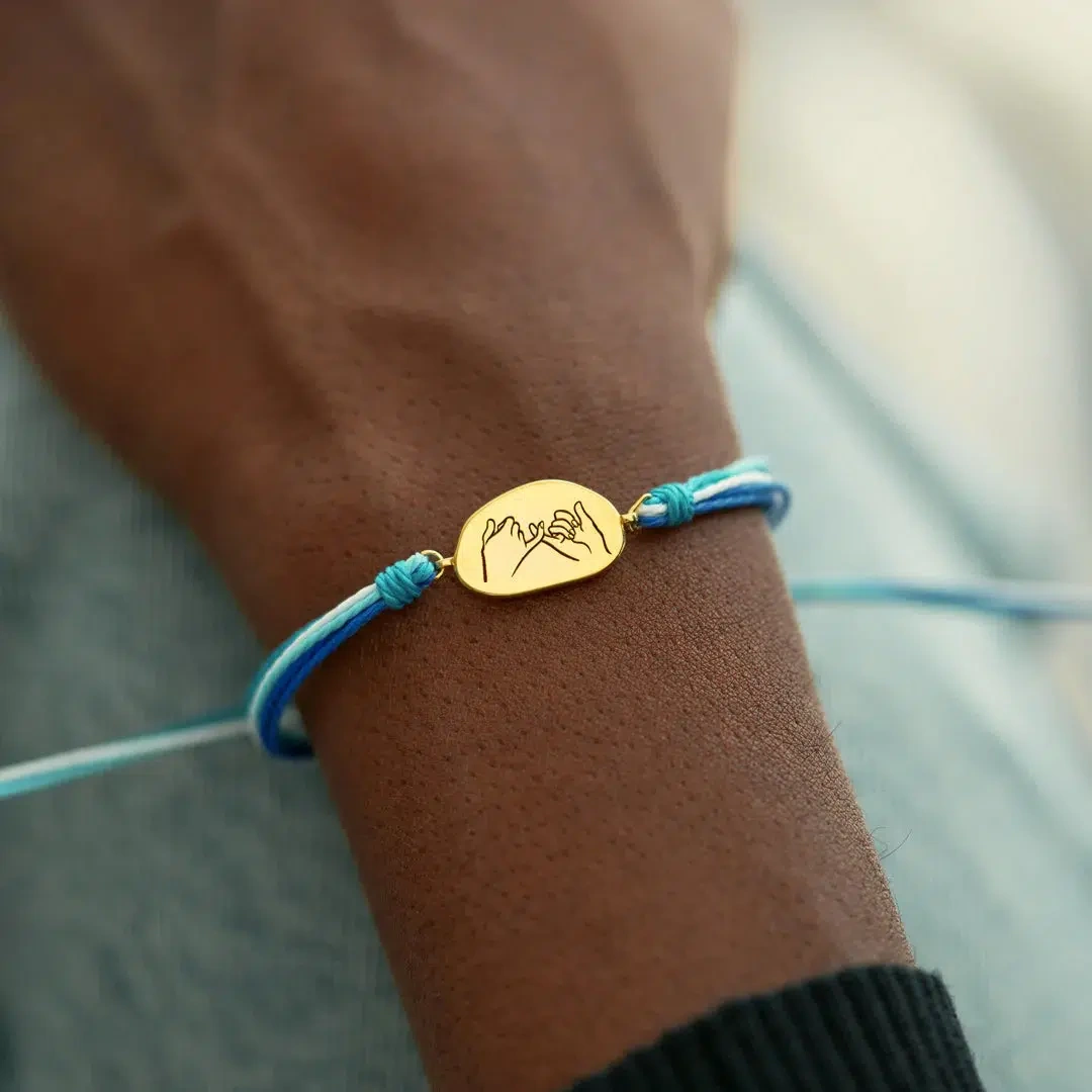 Pinky Promise Bracelet 925 Silver | Colorful Rope Friendship Jewelry, Nickel-Free