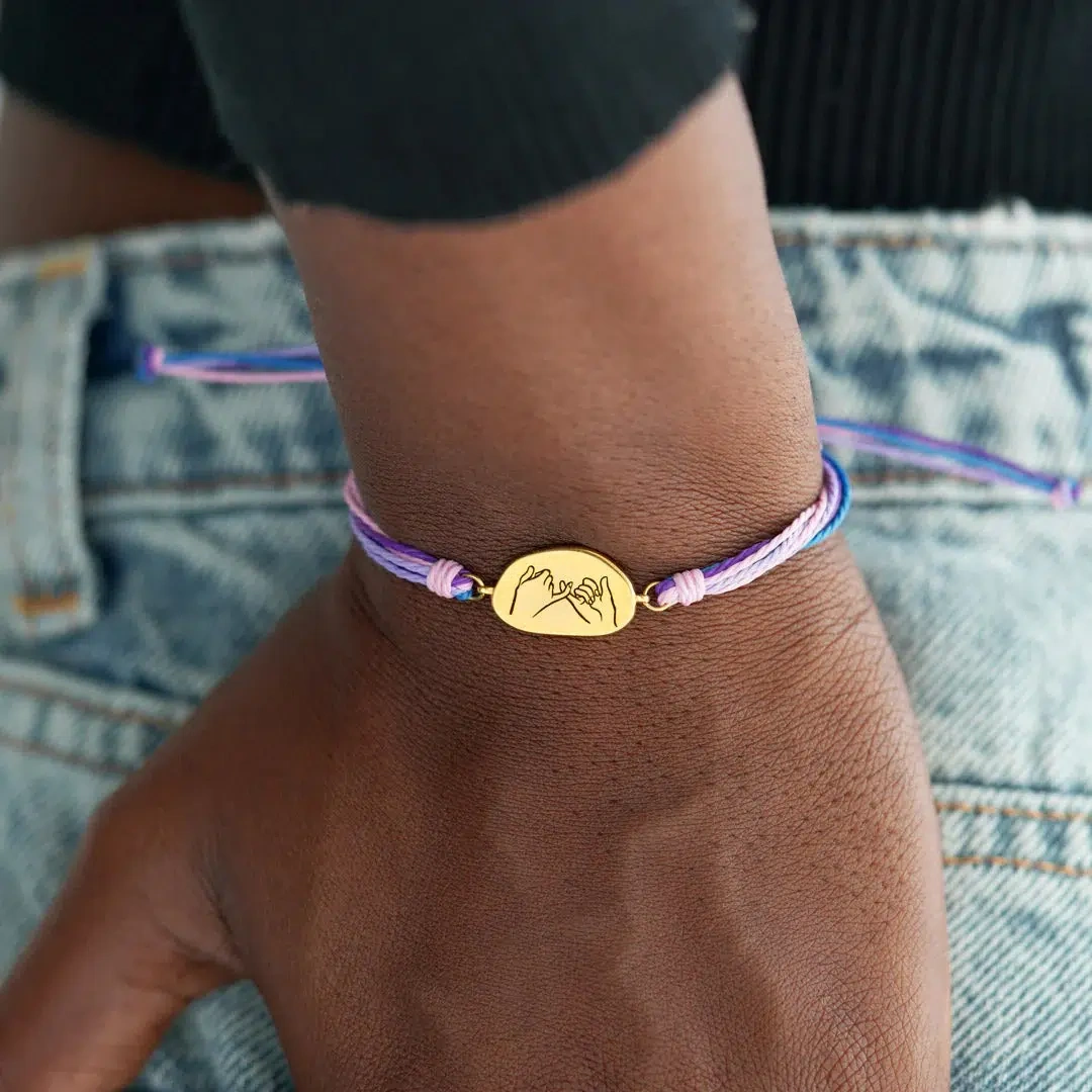 Pinky Promise Bracelet 925 Silver | Colorful Rope Friendship Jewelry, Nickel-Free