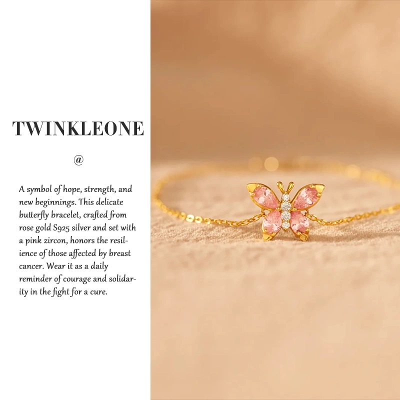 Breast Cancer Awareness Bracelet | Pink Butterfly Jewelry for Hope & Support
