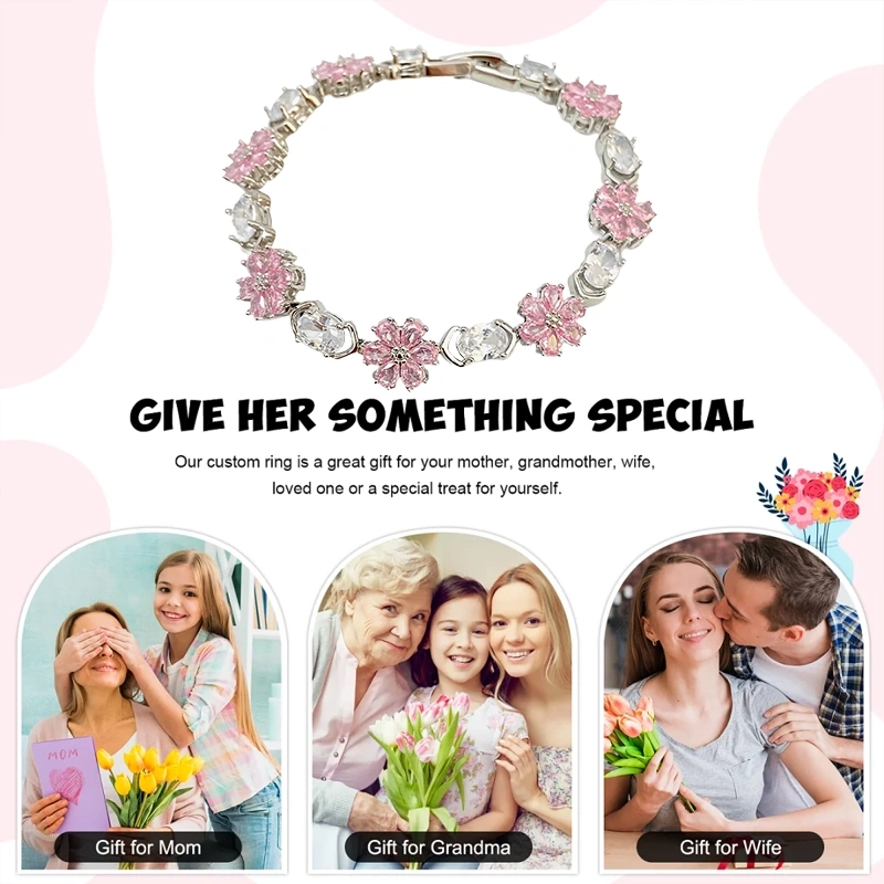 Pink Flower Zircon Necklace - S925 Silver, Delicate Floral Jewelry for Women