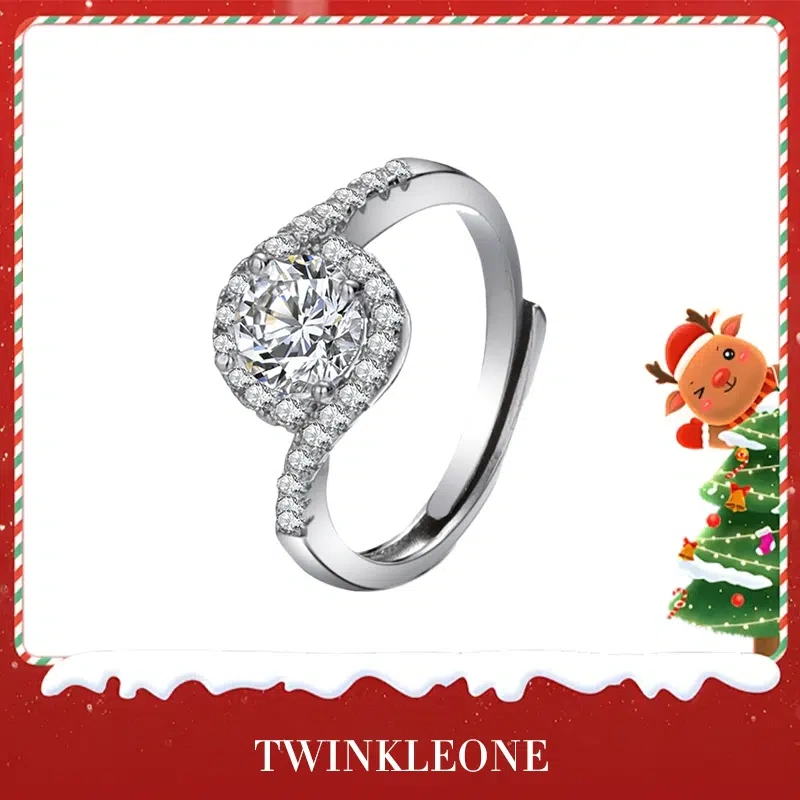 Grandma's Sparkling Joy Ring - 925 Silver & Moissanite, Dazzling Christmas Gift