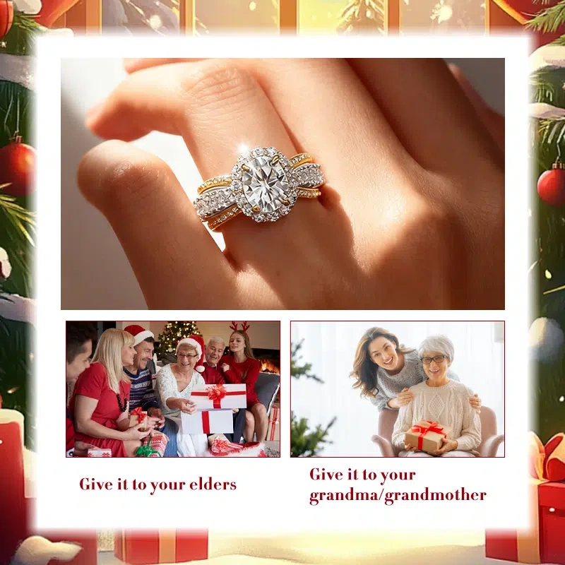 Christmas Gift for Grandma | Sparkling Moissanite Ring to Light Up Her Holiday