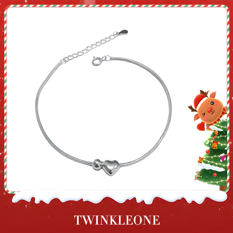 Christmas Heart Bracelet - 925 Silver, Timeless Gift of Love for Her