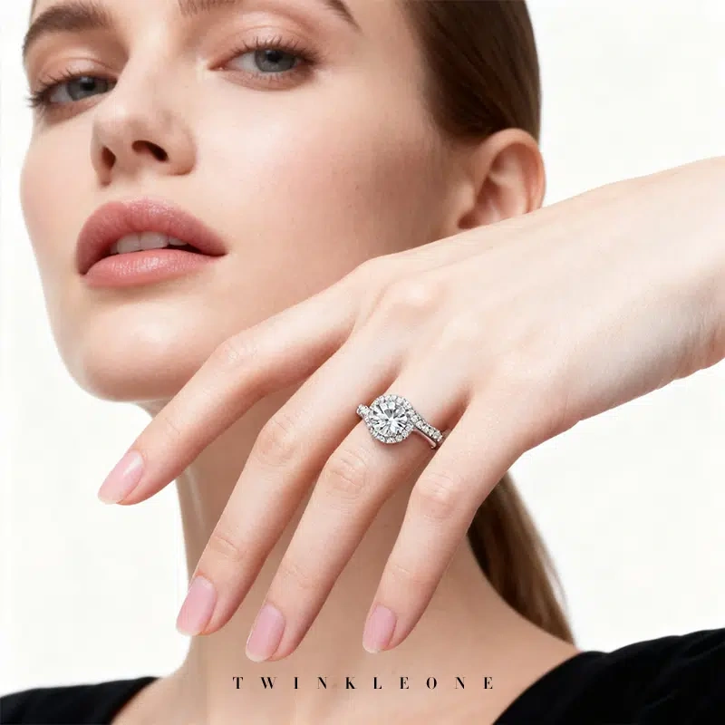 Grandma's Sparkling Joy Ring - 925 Silver & Moissanite, Dazzling Christmas Gift