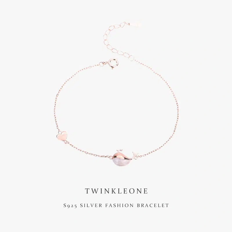 TWINKLEONE Courageous Dolphin Handmade Silver Bracelet