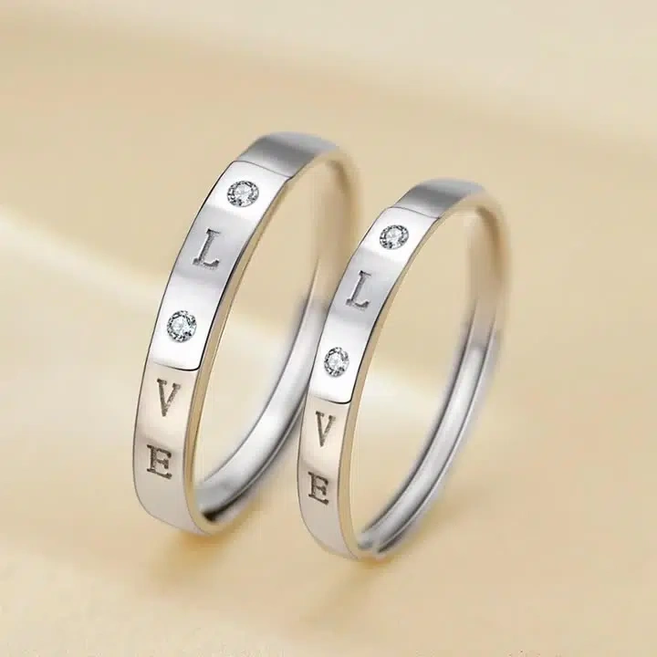 TWINKLEONE Zircon Engagement Proposal Customizable Handmade Silver Ring