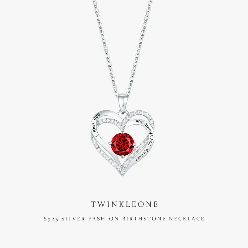 TWINKLEONE Fashion Birthstone Custom Handmade Silver Necklace