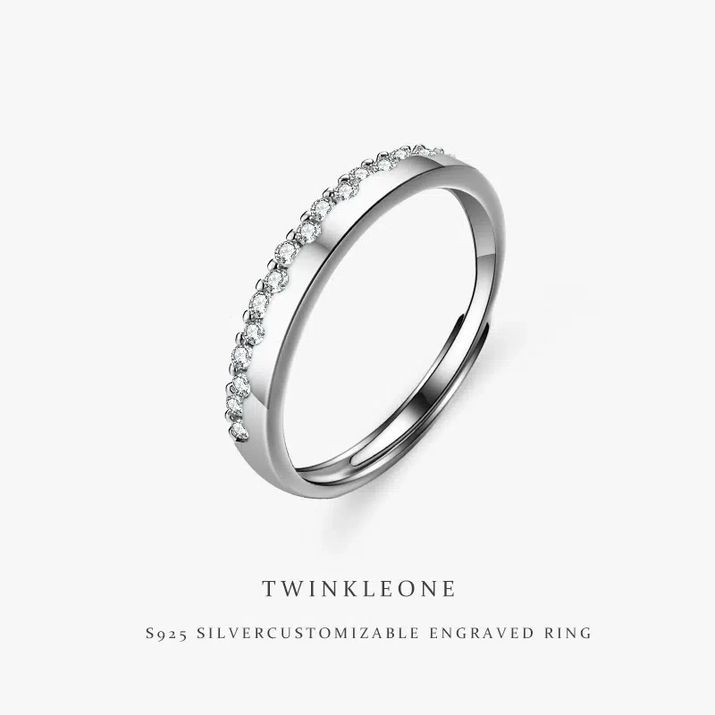 TWINKLEONE "You Are My Favorite Person" Proposal Engagement Handmade Sterling Silver Couple's Ring