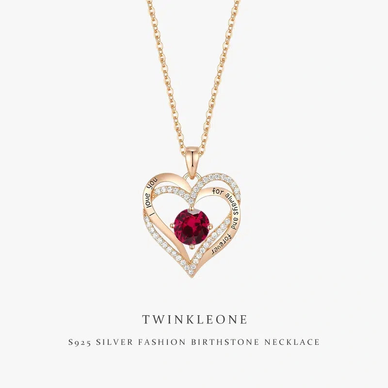 TWINKLEONE Fashion Birthstone Custom Handmade Silver Necklace