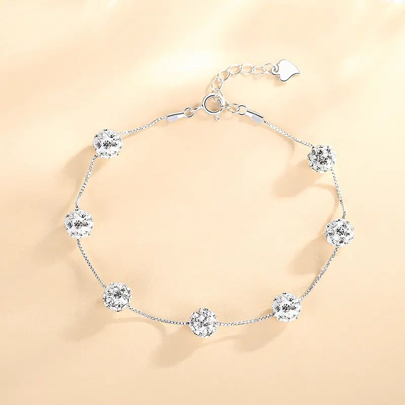 TWINKLE ONE Pearl & Zirconia Stacking Bracelet – Handmade Sterling Silver Fashion Bracelet