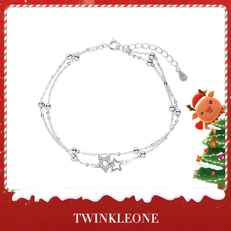 Christmas Star Wish Bracelet - A magical holiday gift, 925 sterling silver