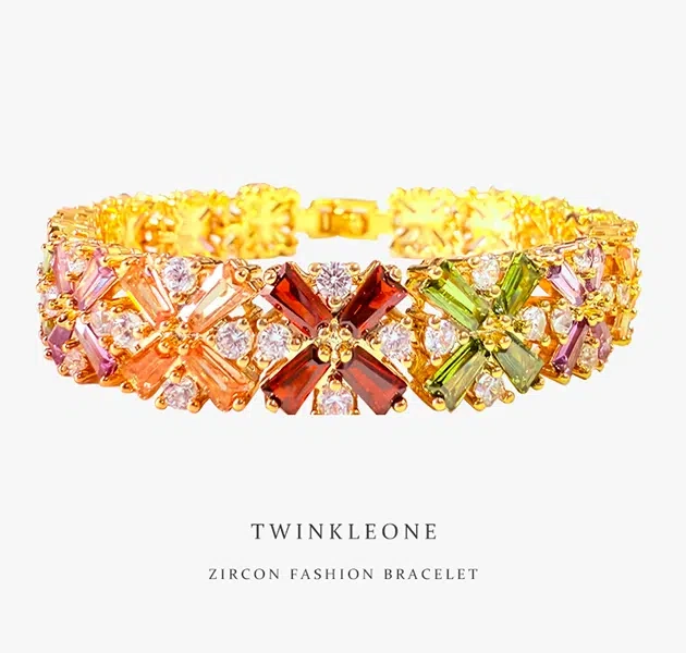 TWINKLEONE Colorful Zirconia Handmade Bracelet – Passionate & Free-Spirited