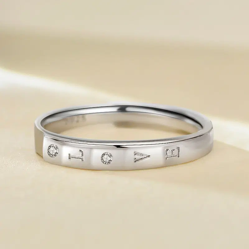 TWINKLEONE Zircon Engagement Proposal Customizable Handmade Silver Ring