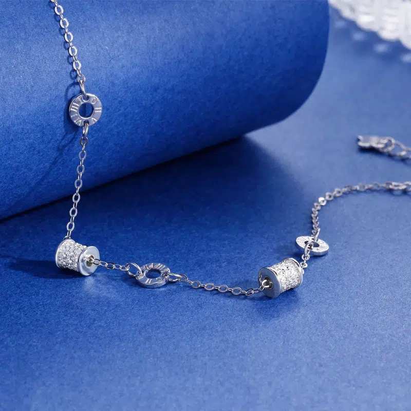 TWINKLEONE Handmade Silver Inlaid Zircon Fashion Roman Bracelet
