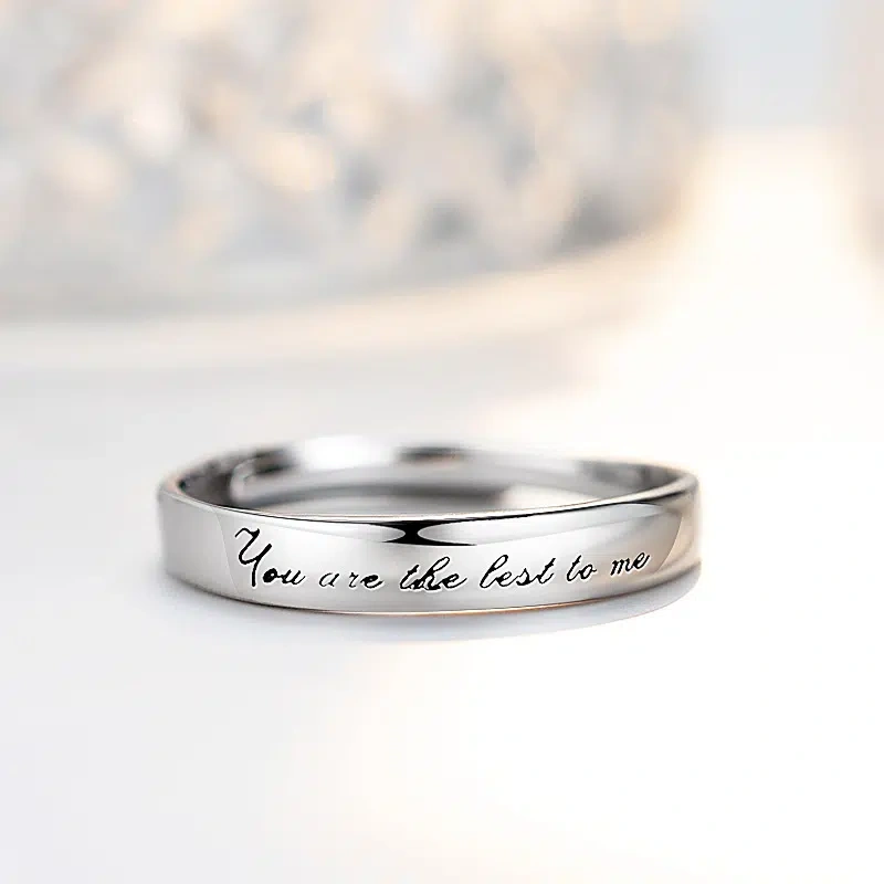 TWINKLEONE "You Are My Favorite Person" Proposal Engagement Handmade Sterling Silver Couple's Ring