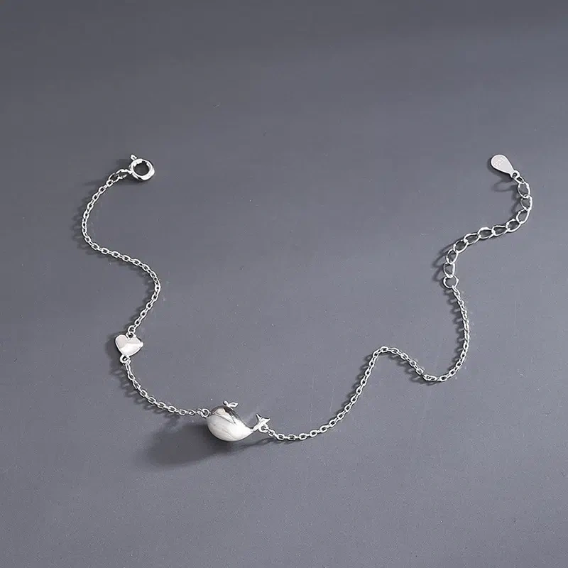 TWINKLEONE Courageous Dolphin Handmade Silver Bracelet