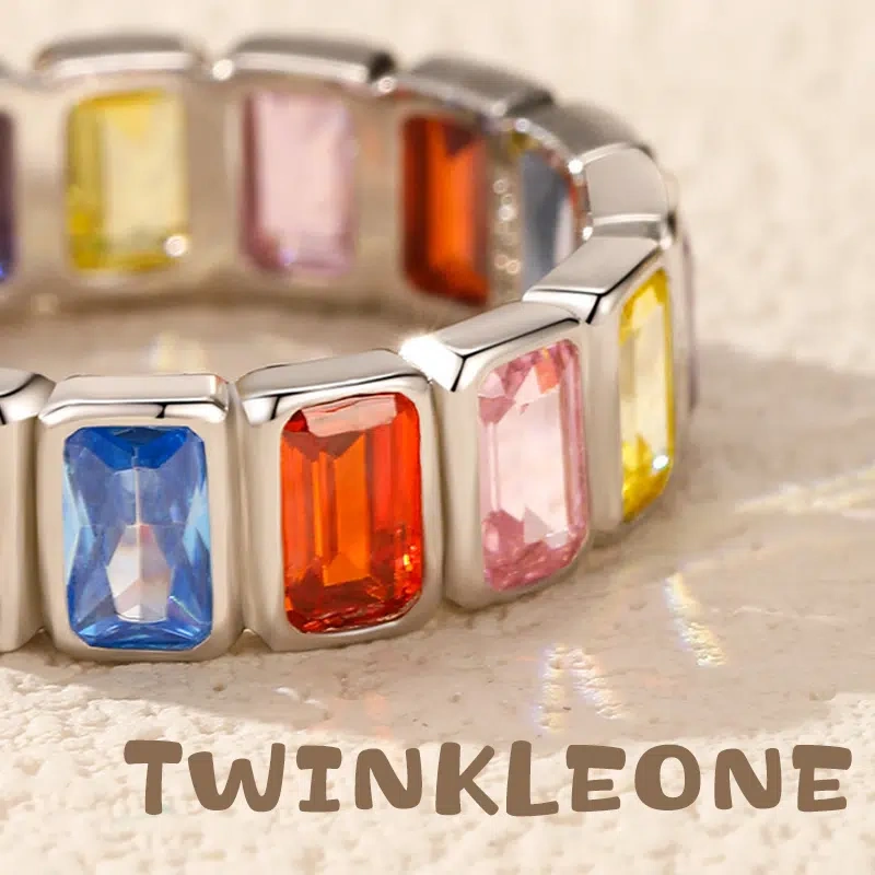 925 Sterling Silver Colored Dopamine Ring Friendship Gift