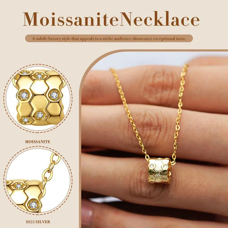 Wild and elegant waist-slimming necklace - sterling silver and moissanite, a talisman of inner strength.
