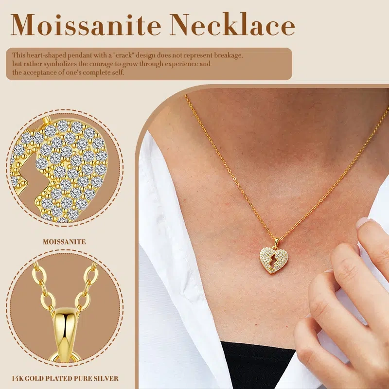 Heart’s Compass Necklace - Sterling Silver & Moissanite, Symbol of Inner Guidance