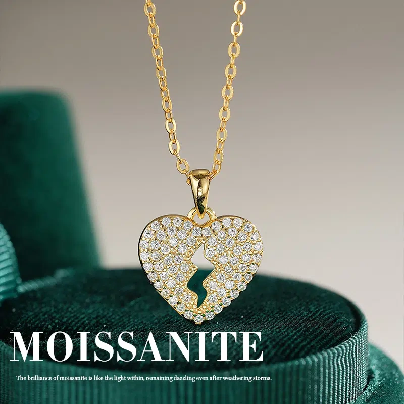 Heart’s Compass Necklace - Sterling Silver & Moissanite, Symbol of Inner Guidance