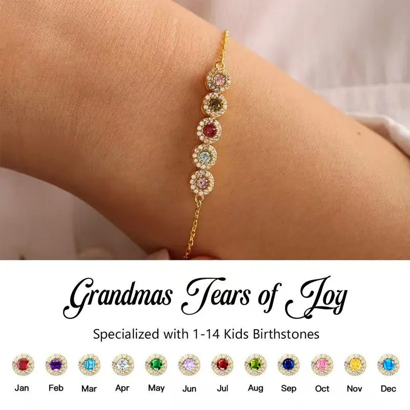 Specialized With 1-14 Kids Birthstones Gift For Her Bracelet