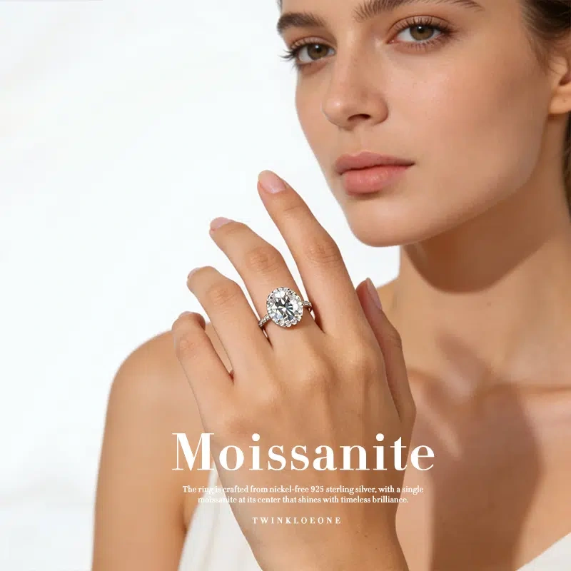 Fearless Spirit Moissanite Ring | 1-Carat Pigeon Egg Open Ring in 925 Silver