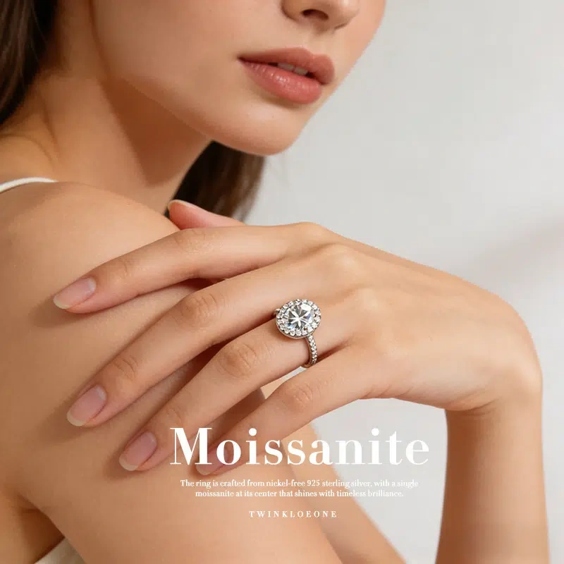 Fearless Spirit Moissanite Ring | 1-Carat Pigeon Egg Open Ring in 925 Silver