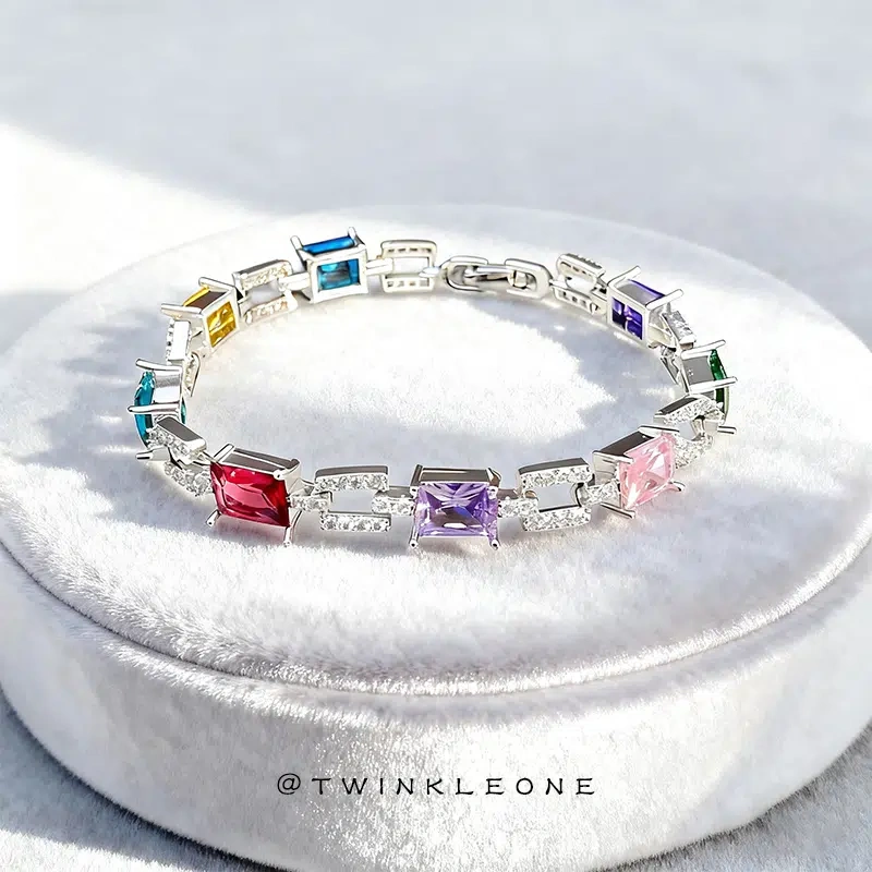 TWINKLE ONE Birthstone Colored Zirconia Bracelet – Perfect Gift