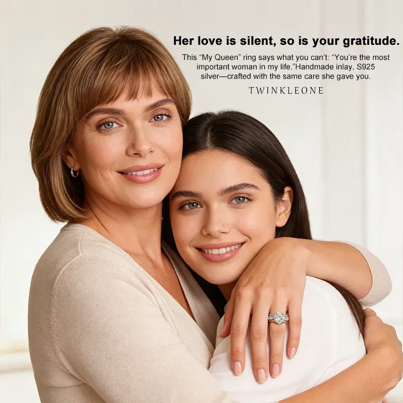 Mom Deserves to Shine: "My Queen" Moissanite Ring for Mother