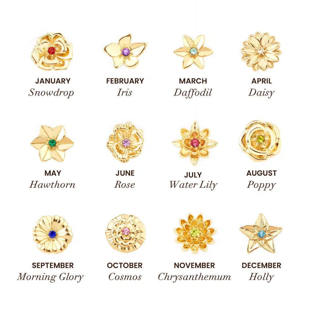 Custom 1-12 Birthstone Eternal Flower Bracelet - Sentimental Personalized Jewelry Gift