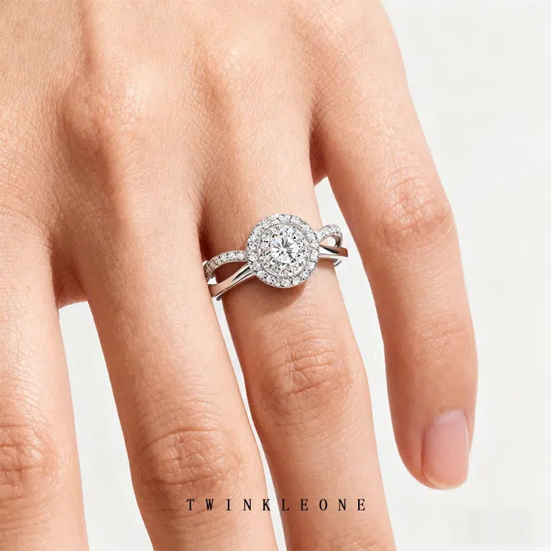 TWINKLEONE Eternal Promise 925 Sterling Silver Ring with Starry Sky Design, a gift for your girlfriend.