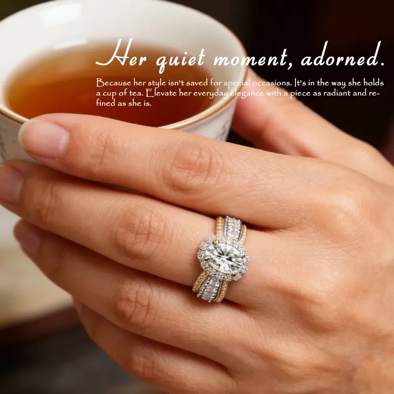 Mom Deserves to Shine: "My Queen" Moissanite Ring for Mother