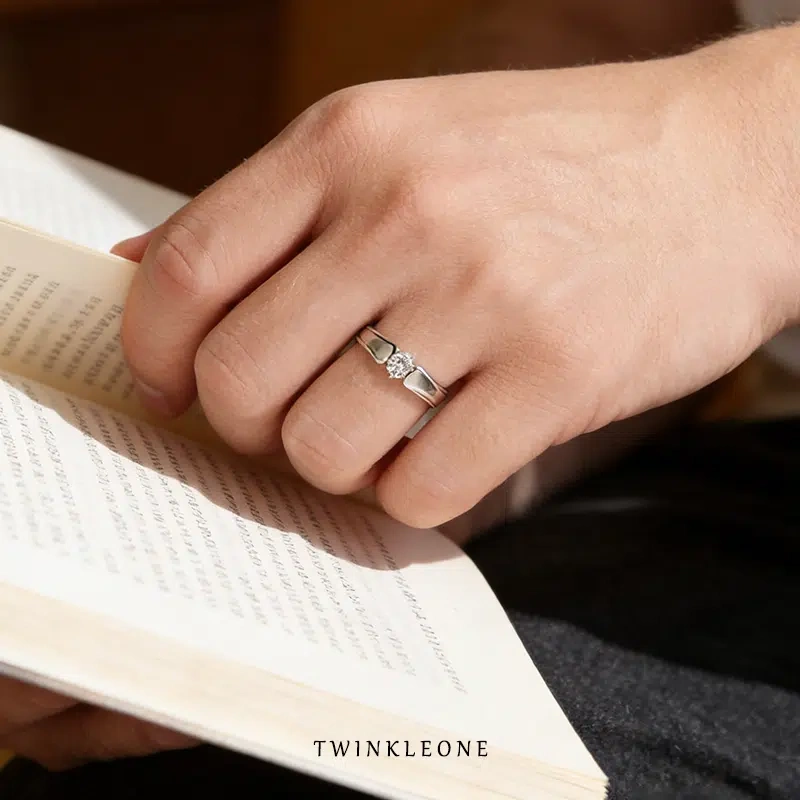 Intertwined and Symbiotic: Custom-Engraved 925 Sterling Silver Couple Rings | Jewelry of Love Bonds