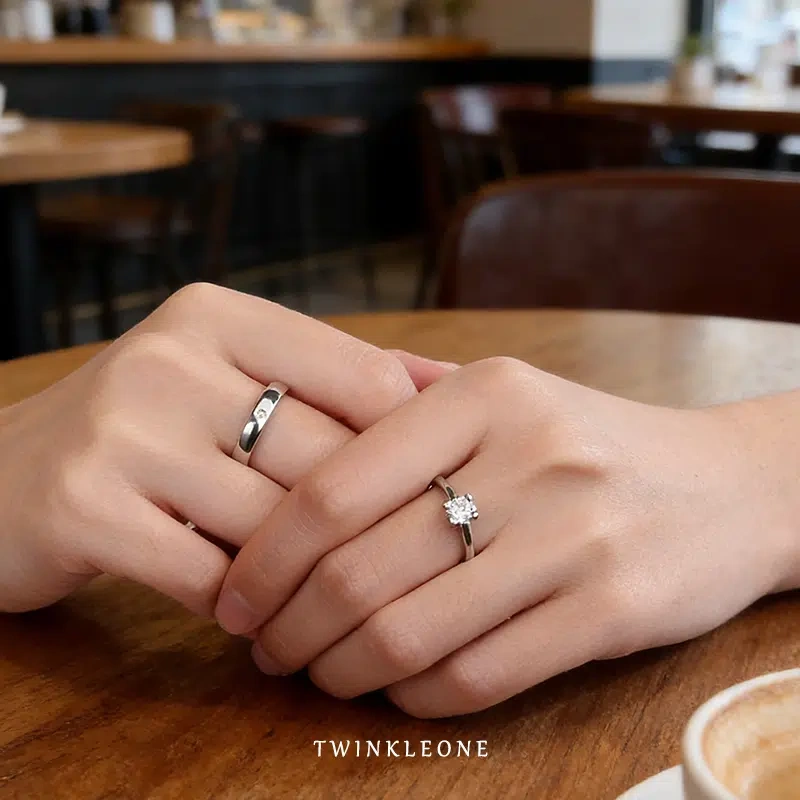 Your surname, my first name; personalized couple rings