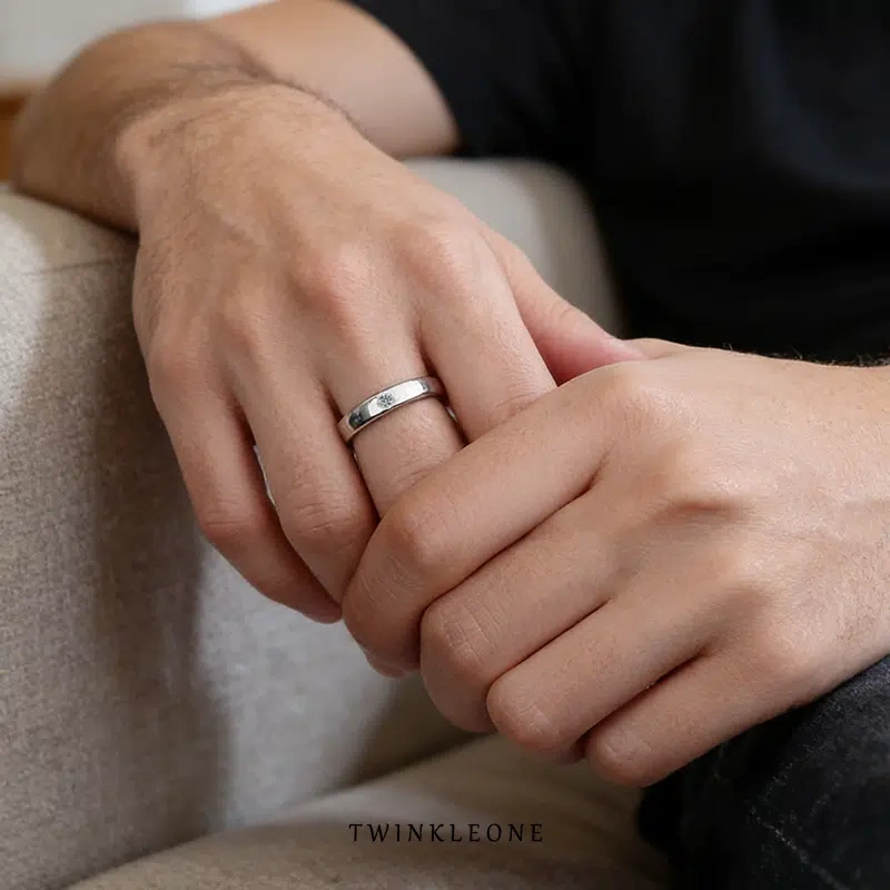 Your surname, my first name; personalized couple rings