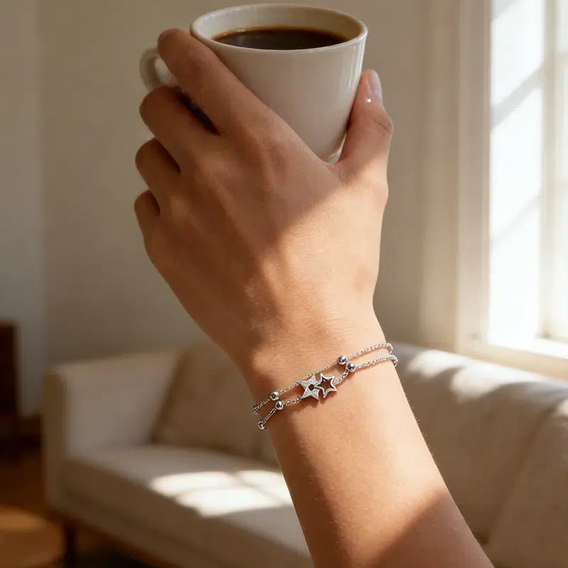 "My Guardian Star" Bracelet, a gift for Mom - 925 Sterling Silver