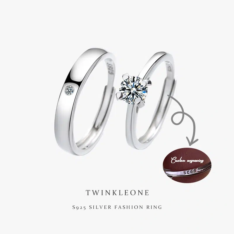 Your surname, my first name; personalized couple rings