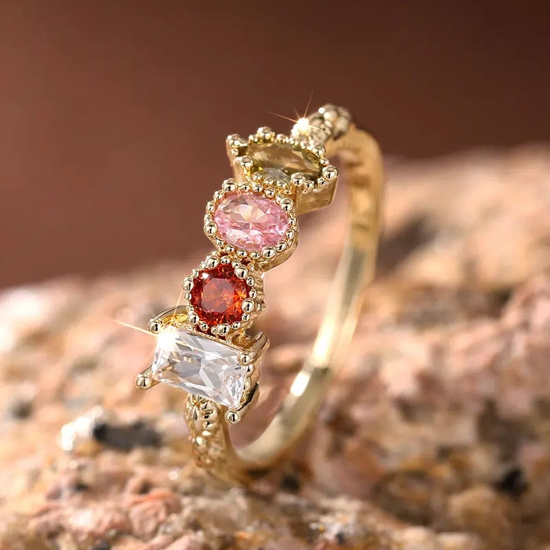 Custom Birthstone Cluster Ring | Sentimental Family Love Stackable Jewelry
