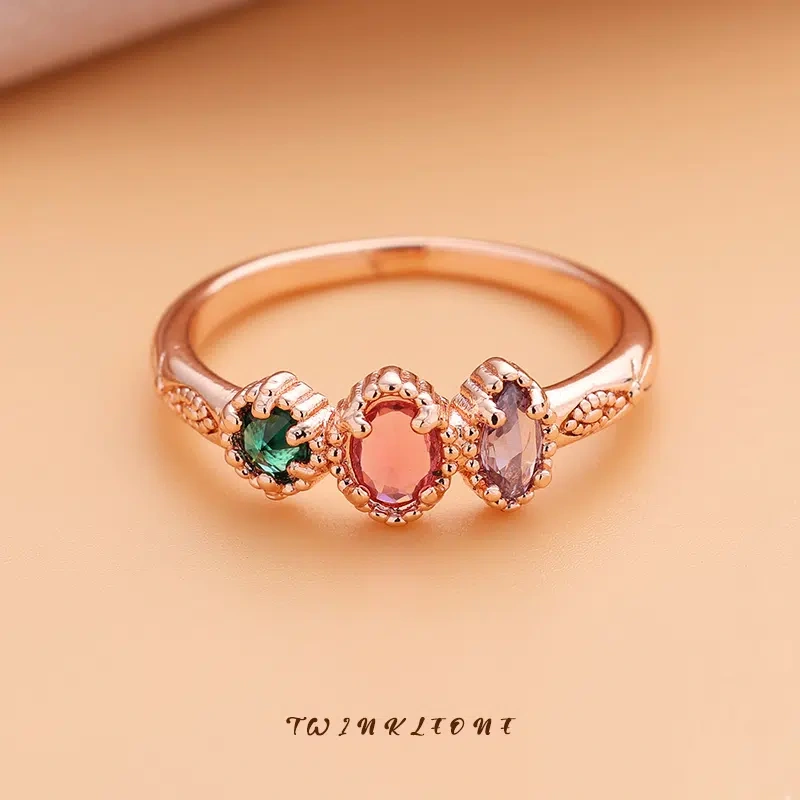 Custom Birthstone Cluster Ring | Sentimental Family Love Stackable Jewelry