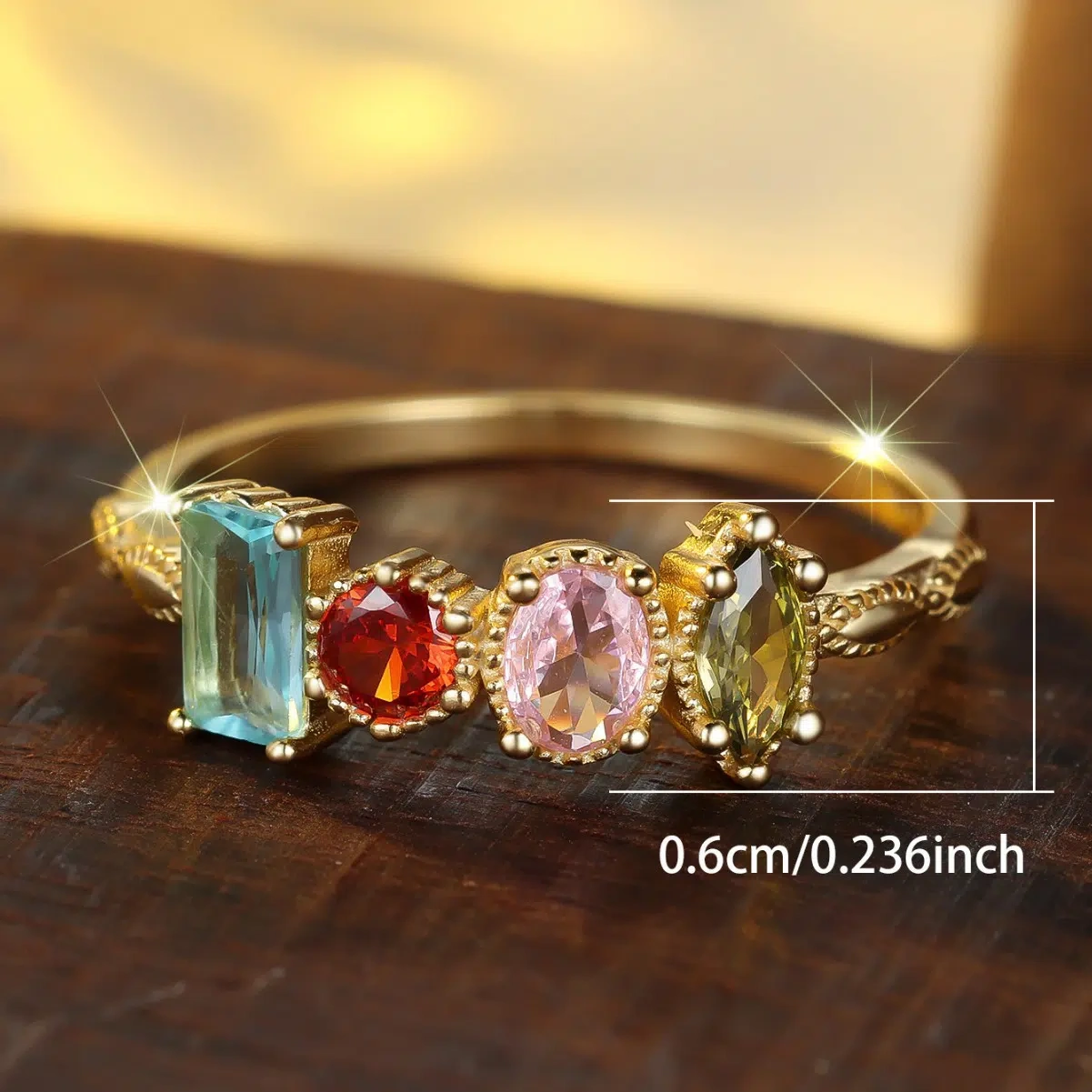Custom Birthstone Cluster Ring | Sentimental Family Love Stackable Jewelry
