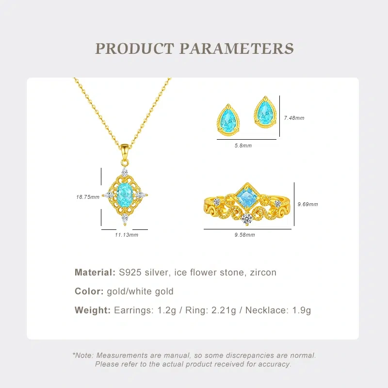 Gift for Her: S925 Silver Ice Stone Jewelry Set with Zirconia
