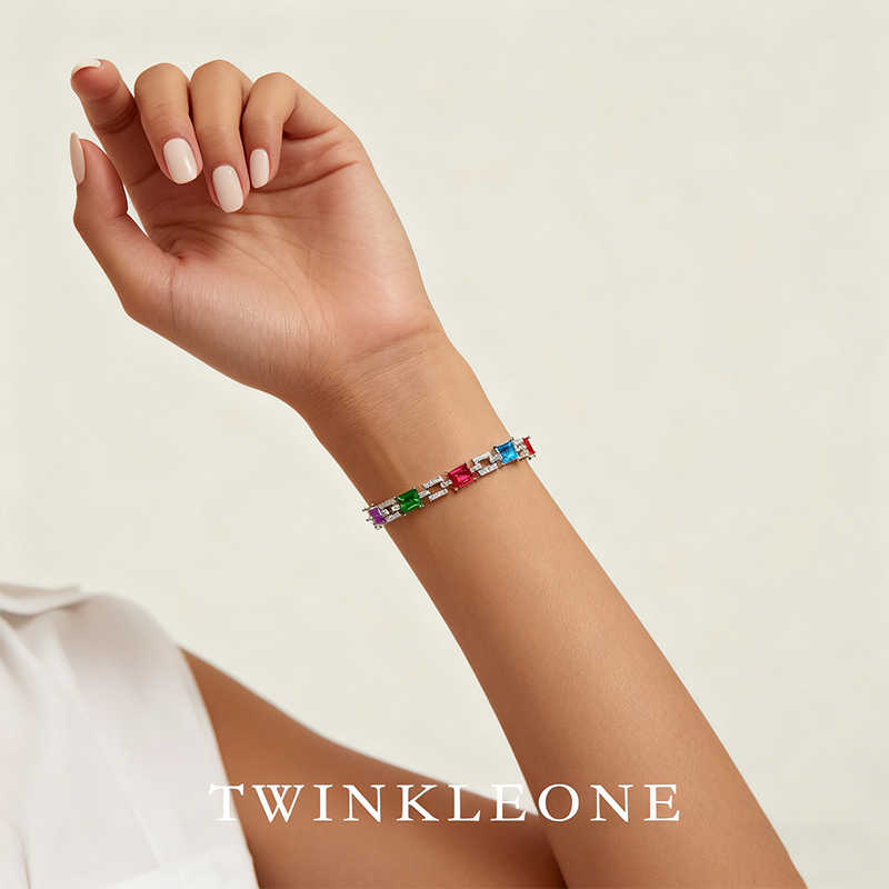 TWINKLE ONE Birthstone Colored Zirconia Bracelet – Perfect Gift