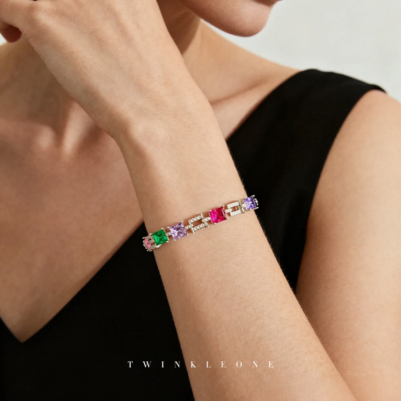 TWINKLE ONE Birthstone Colored Zirconia Bracelet – Perfect Gift
